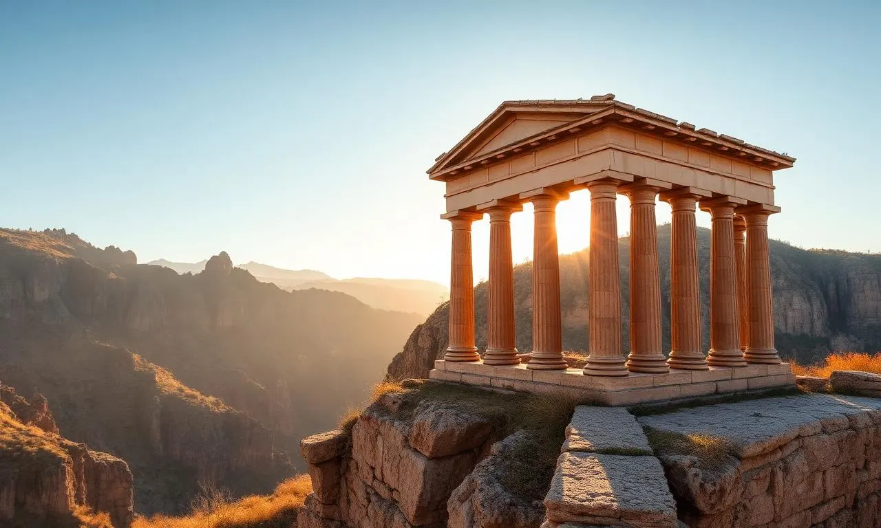 Hellenistischer Tempel von Garni über der Azat-Schlucht