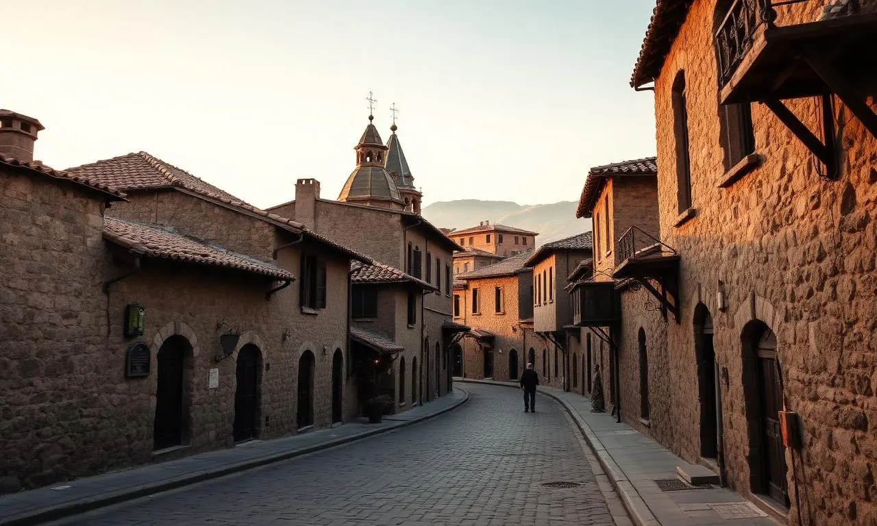 Altstadt von Gjumri mit traditioneller Tuffstein-Architektur